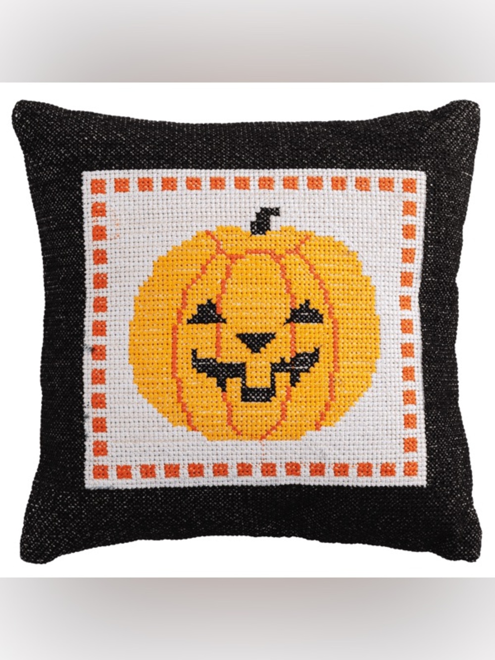MUD PIE NWT pumpkin embroidered Halloween pillow